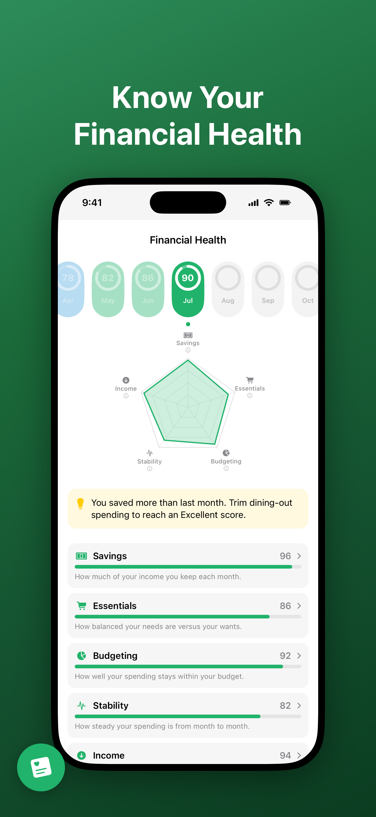 Financial Health screenshot