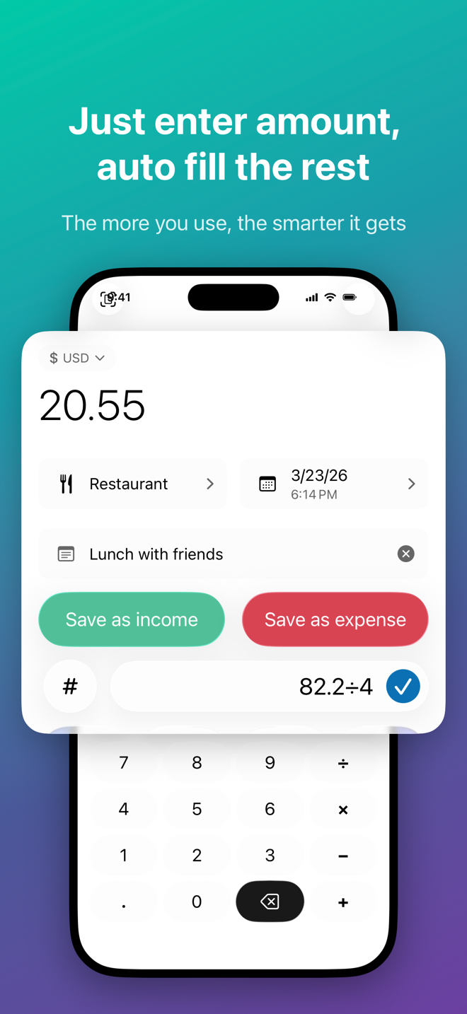 Fast entry screenshot